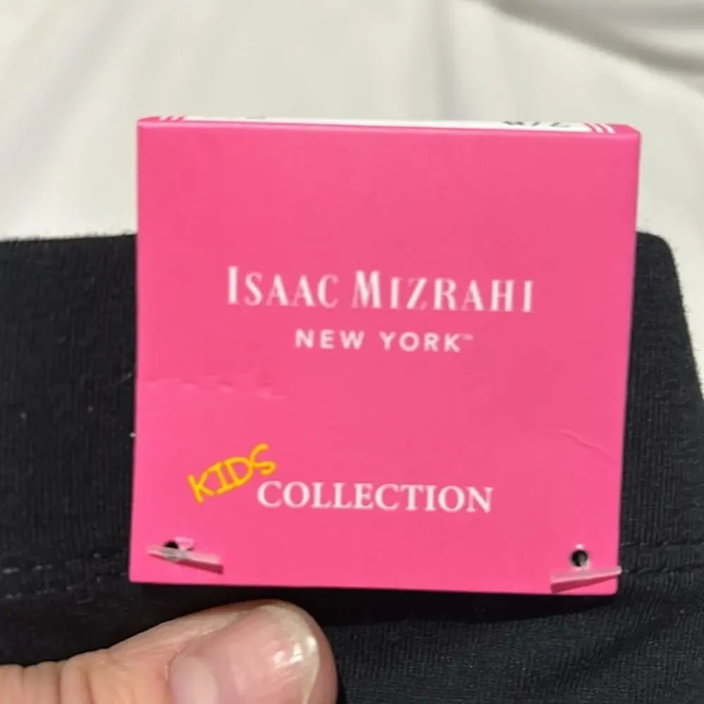 Isacc Mizrahi 7/8 black leggings sequined unicorn on ankle white gold NWT